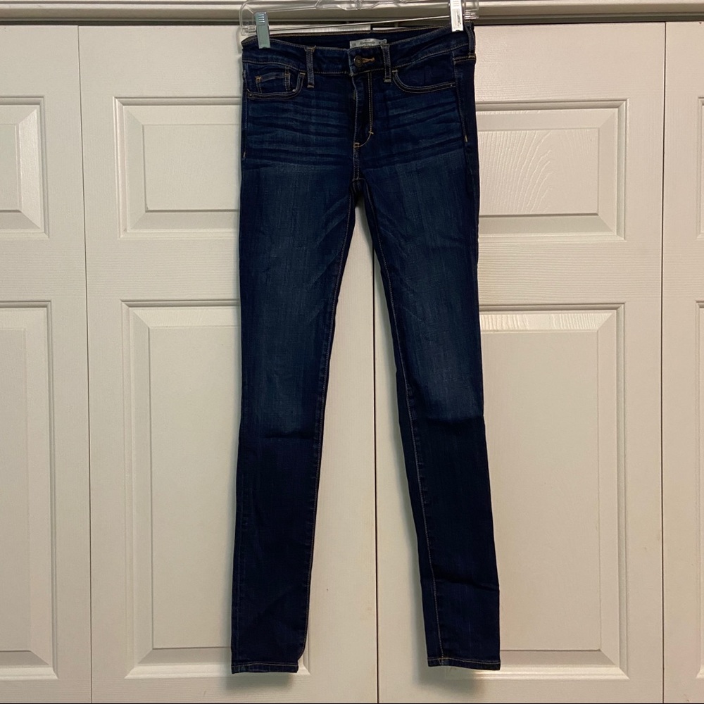 Abercrombie & Fitch Mid Rise, Dark Skinny Jeans 0R